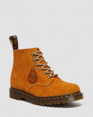 BURNT YELLOW Dr.Martens 101 Made in England Hardware Suede Ankle Boots | SN-DM84812