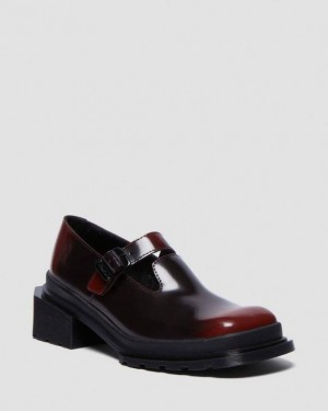 Black+Cherry Red — Arcadia Dr.Martens Maybole Square Toe Mary Jane Shoes | SN-DM84474