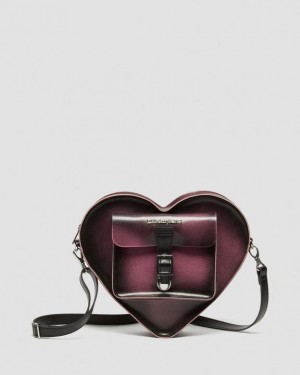 Black+Fondant Pink — Arcadia Dr.Martens Heart Shaped Distressed Leather Backpack | SN-DM84775