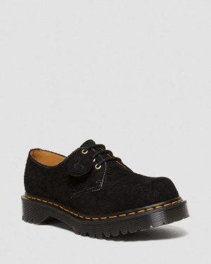 Black Dr.Martens 1461 Bex Made in England Emboss Suede Oxford Shoes | SN-DM84541