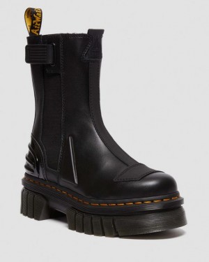 Black Dr.Martens Audrick Alternative Leather Chelsea Hi Platform Boots | SN-DM84329
