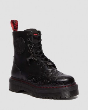 Black Dr.Martens Jadon Boot WB Blade Runner Leather Platforms | SN-DM85110