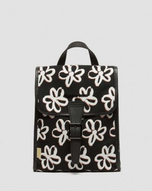 Black Dr.Martens Vegan Floral Scribble Mini Backpack | SN-DM84790