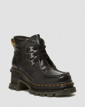 Black — Atlas Dr.Martens Corran 3-Eye Atlas Leather Heeled Boots | SN-DM84372