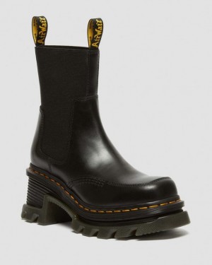 Black — Atlas Dr.Martens Corran Chelsea Atlas Leather Heeled Boots | SN-DM84376
