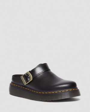 Black — Atlas Dr.Martens Laketen Atlas Leather Slingback Platform Mules | SN-DM84609