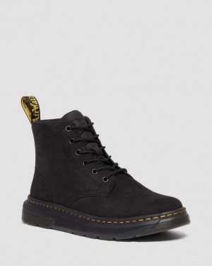 Black — Buffbuck Dr.Martens Crewson Buffbuck Leather Casual Chukka Boots | SN-DM84874