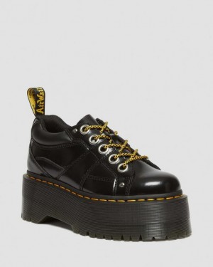 Black — Buttero Dr.Martens 5-Eye Max Buttero Leather Platform Shoes | SN-DM84730
