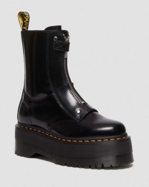 Black — Buttero Dr.Martens Jetta Hi Max Leather Platform Boots | SN-DM84178