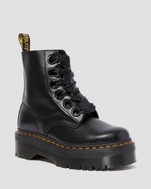 Black — Buttero Dr.Martens Molly Leather Platform Boots | SN-DM84262