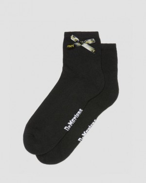 Black — Cotton Blend Dr.Martens Ankle Bow Organic Cotton Blend Socks | SN-DM85223