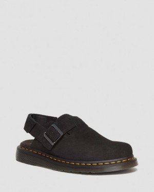 Black — E.H.Suede Dr.Martens Jorge II Suede Slingback Mules | SN-DM84611