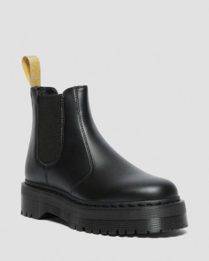 Black — Felix Rub Off Dr.Martens Vegan 2976 Felix Platform Chelsea Boots | SN-DM85132