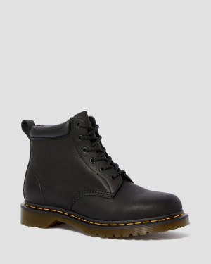 Black — Greasy Dr.Martens 939 Ben Boot Leather Lace Up Boots | SN-DM84150