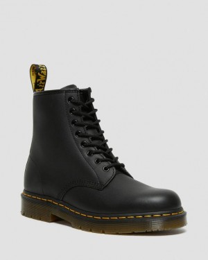 Black — Industrial Full Grain Dr.Martens 1460 Slip Resistant Leather Lace Up Boots | SN-DM84902