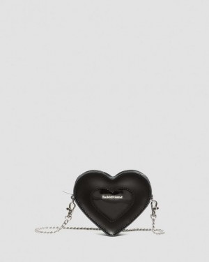 Black — Kiev+Patent Lamper Dr.Martens Mini Heart Shaped Kiev & Patent Leather Bag | SN-DM84766