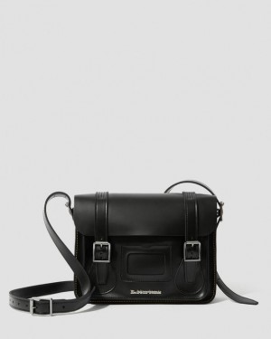 Black — Kiev & Smooth Dr.Martens 11 inch Leather Messenger Bag | SN-DM84761