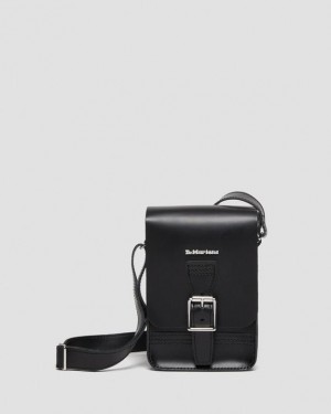 Black — Kiev & Smooth Dr.Martens Leather Vertical Crossbody Bag | SN-DM84769