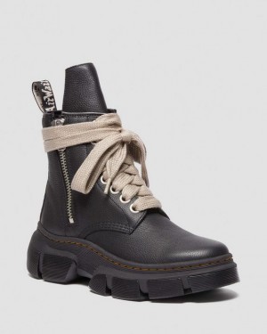 Black — Lunar Dr.Martens 1460 Rick Owens DMXL Leather Lace Up Boots | SN-DM84140
