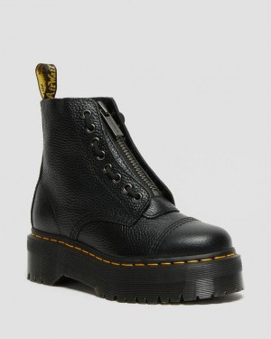 Black — Milled Nappa Dr.Martens Sinclair Milled Nappa Leather Platform Boots | SN-DM84692