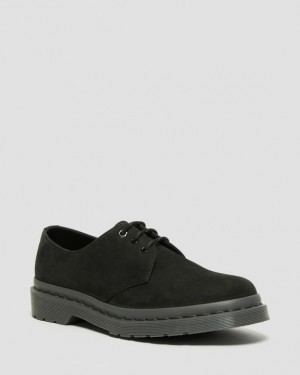 Black — Milled Nubuck Wp Dr.Martens 1461 Mono Milled Nubuck Leather Oxford Shoes | SN-DM84514