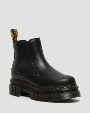 Black — Nappa Lux Dr.Martens Audrick Nappa Leather Platform Chelsea Boots | SN-DM84690