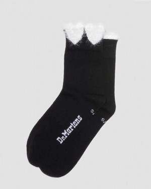 Black — Organic Cotton Blend Dr.Martens Heart Detail Cotton Blend Socks | SN-DM85229