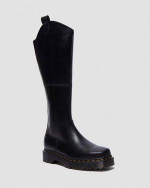 Black — Orleans Dr.Martens Amaayah Knee High Leather Boots | SN-DM84699