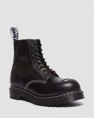 Black — Overdrive Dr.Martens 1460 Bex Exposed Steel Toe Lace Up Boots | SN-DM84805