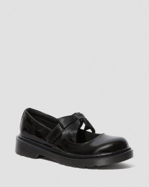 Black — Patent Leather Dr.Martens Junior Maccy II Patent Leather Mary Jane Shoes | SN-DM84446