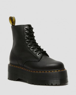 Black — Pisa Dr.Martens 1460 Max Leather Platform Boots | SN-DM84688