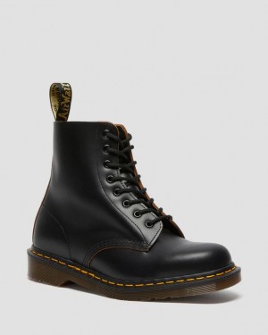 Black — Quilon Dr.Martens 1460 Vintage Made in England Lace Up Boots | SN-DM84251