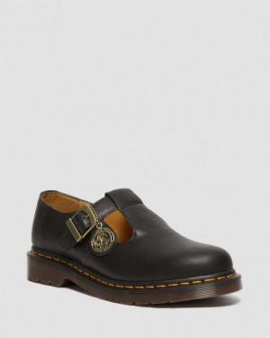 Black — Regency Calf Dr.Martens T-Bar Regency Leather Mary Jane Shoes | SN-DM84459