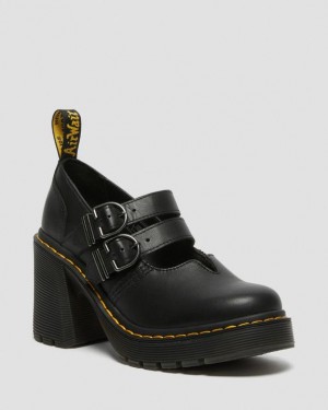 Black — Sendal Dr.Martens Eviee Sendal Leather Heeled Shoes | SN-DM84464