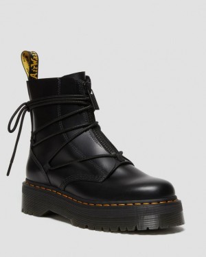 Black — Smooth+Paris Dr.Martens Jarrick II Laced Leather Platform Boots | SN-DM84660