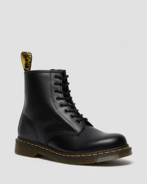 Black — Smooth Leather Dr.Martens 1460 Smooth Leather Lace Up Boots | SN-DM84916