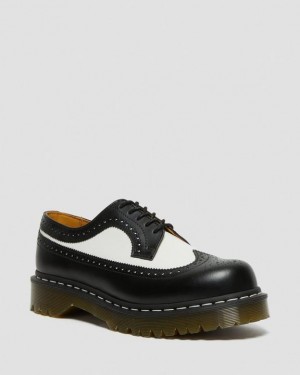 Black — Smooth Leather Dr.Martens 3989 Bex Smooth Leather Brogue Shoes | SN-DM84735