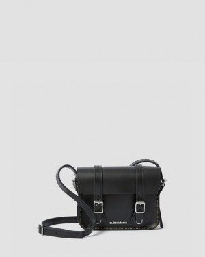 Black — Smooth Leather Dr.Martens 7 Inch Leather Crossbody Bag | SN-DM84767