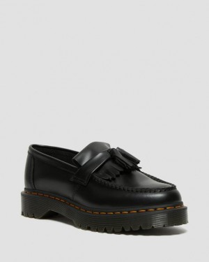 Black — Smooth Leather Dr.Martens Adrian Bex Smooth Leather Tassel Loafers | SN-DM85153