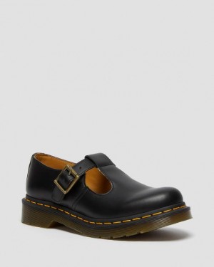 Black — Smooth Leather Dr.Martens Polley Smooth Leather Mary Janes | SN-DM84463