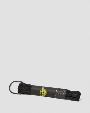 Black — Tetoron Dr.Martens 26 Inch Waxed Flat Shoe Laces (3 Eye) | SN-DM85205