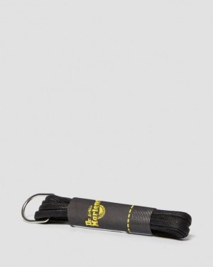 Black — Tetoron Dr.Martens 55 Inch Waxed Flat Shoe Laces (8-10 Eye) | SN-DM85216
