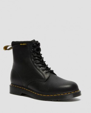 Black — Valor Wp Dr.Martens 1460 Warmwair Leather Lace Up Boots | SN-DM84429
