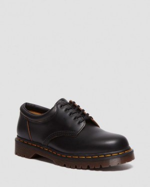 Black — Vintage Smooth Dr.Martens 8053 Vintage Smooth Leather Oxford Shoes | SN-DM85047