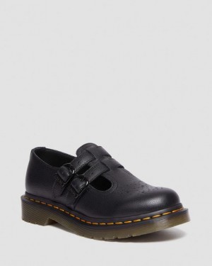Black — Virginia Dr.Martens 8065 Virginia Leather Mary Jane Shoes | SN-DM84466