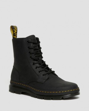 Black — Wyoming Dr.Martens Combs Leather Casual Boots | SN-DM84973