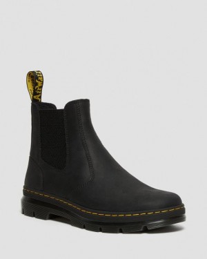 Black — Wyoming Dr.Martens Embury Leather Casual Chelsea Boots | SN-DM84969