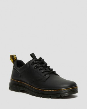 Black — Wyoming Dr.Martens Reeder Wyoming Leather Utility Shoes | SN-DM84961