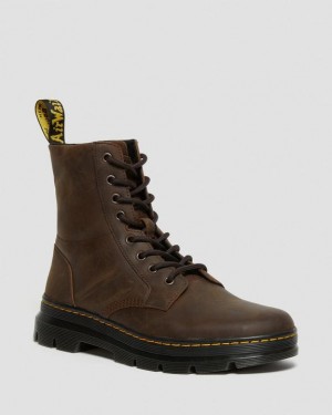 Brown — Crazy Horse Dr.Martens Combs Crazy Horse Leather Casual Boots | SN-DM84970