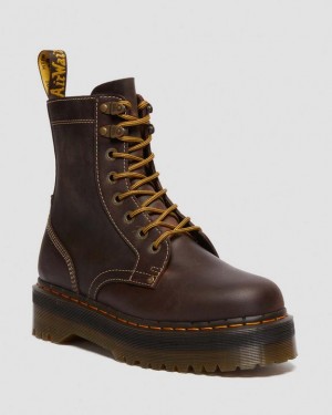 Brown — Crazy Horse Dr.Martens Jadon Boot Arc Crazy Horse Platforms | SN-DM85138